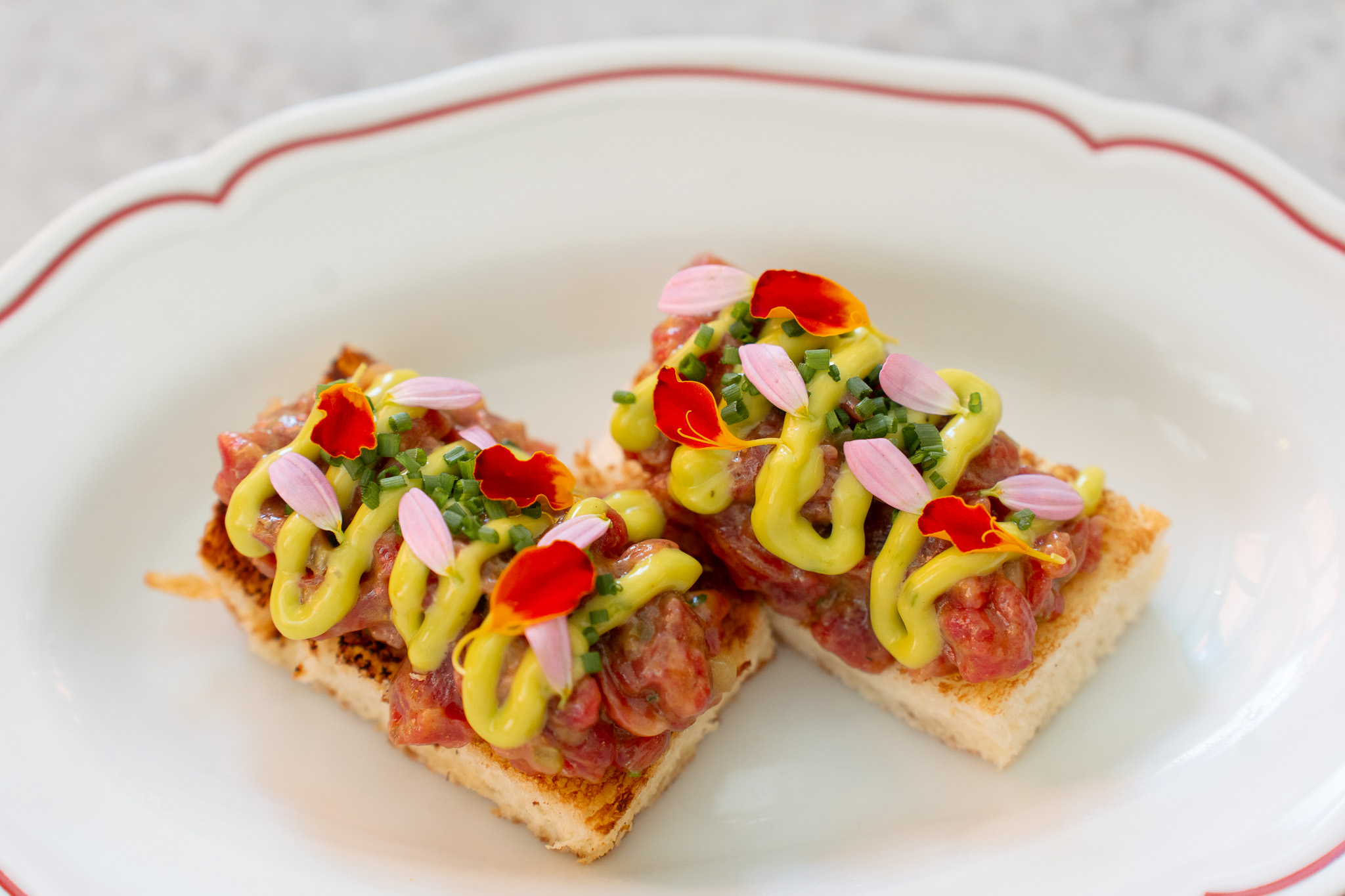 Beef Tartare at Brasseria Notting Hill with Andreola Wines Beef Tartare